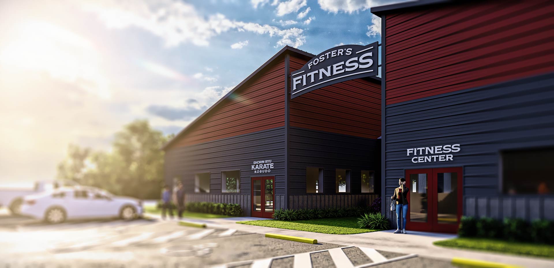 computer rendering of the Foster's Fitness building